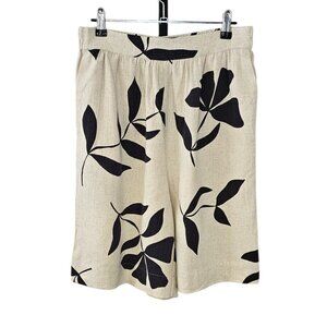 Selected Femme Womens High Waist Floral Linen Blend Pull On Shorts 38/ US M